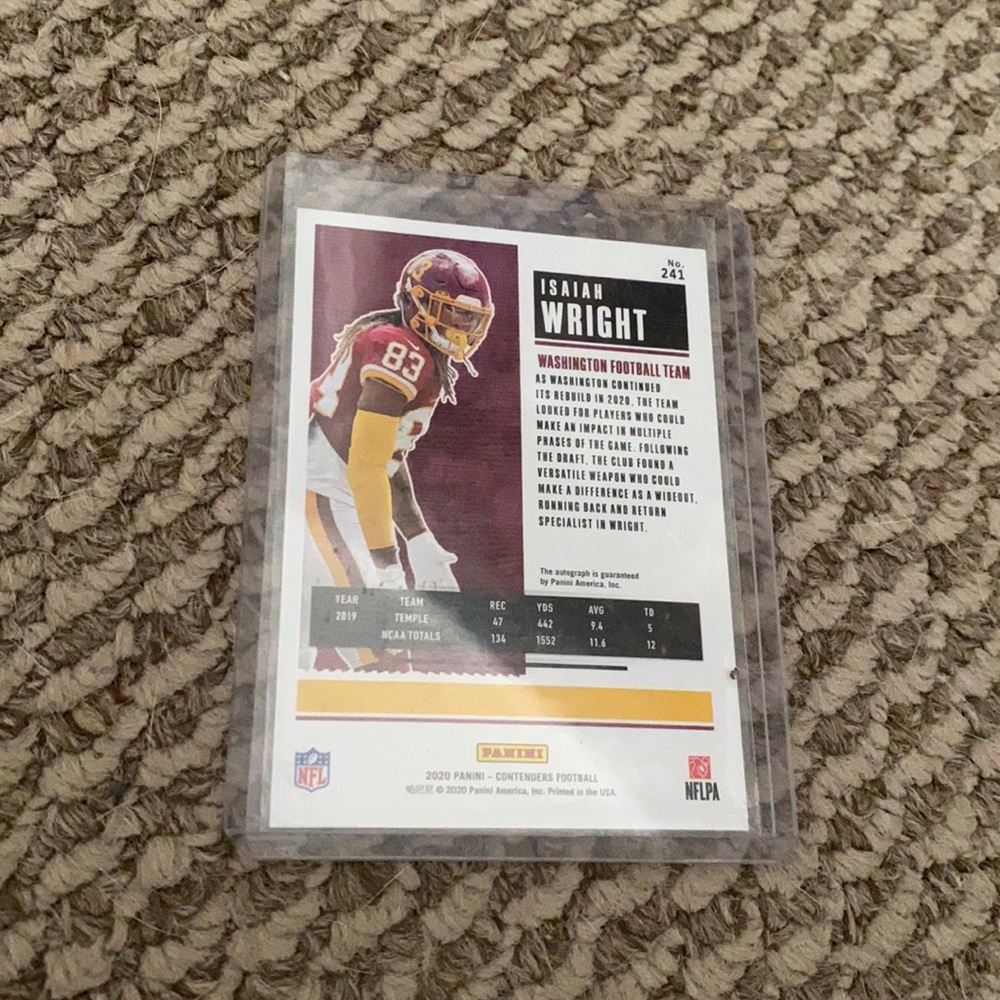 Isaiah Wright Rookie Auto - Picture 2 of 2